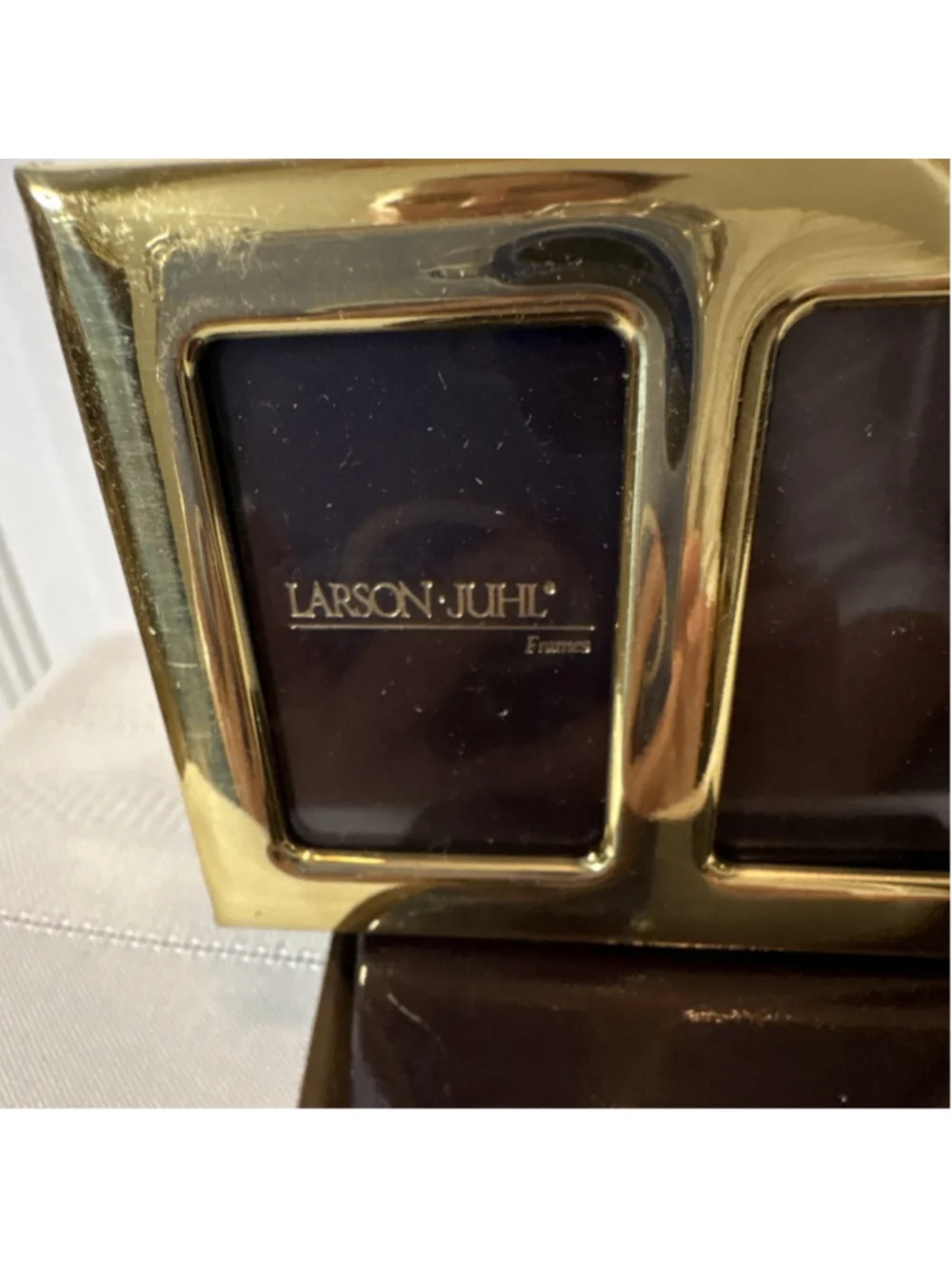 Larson Juhl Gold Metal Double Picture Frame Holds 2 Photos